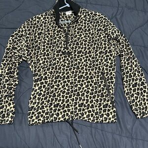 PUMA X Leopard Print Quarter-Zip Pullover